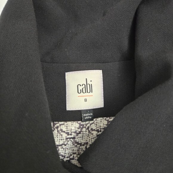 Cabi Abbott Blazer Womens Size 8 Black Button-Up jacket 3/4 Balloon Sleeve - Picture 5 of 11